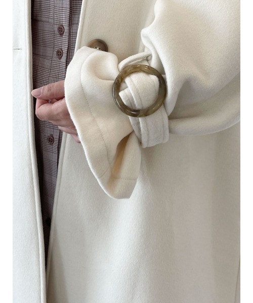 SLURR（スラ―）の「【大きいサイズ】4wayステンカラーコート（ステンカラーコート・レディース・アイボリー/チョコ・L）」の5枚目の写真