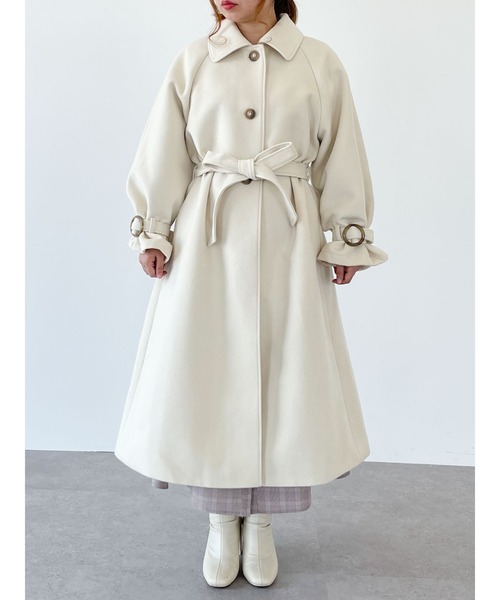 SLURR（スラ―）の「【大きいサイズ】4wayステンカラーコート（ステンカラーコート・レディース・アイボリー/チョコ・L）」の9枚目の写真