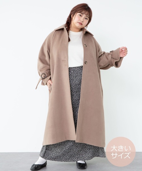 SLURR（スラ―）の「【大きいサイズ】4wayステンカラーコート（ステンカラーコート・レディース・アイボリー/チョコ・L）」の14枚目の写真