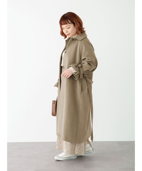 SLURR（スラ―）の「【大きいサイズ】4wayステンカラーコート（ステンカラーコート・レディース・アイボリー/チョコ・L）」の16枚目の写真