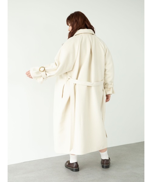 SLURR（スラ―）の「【大きいサイズ】4wayステンカラーコート（ステンカラーコート・レディース・アイボリー/チョコ・L）」の11枚目の写真