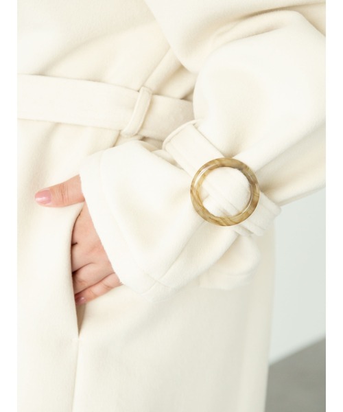 SLURR（スラ―）の「【大きいサイズ】4wayステンカラーコート（ステンカラーコート・レディース・アイボリー/チョコ・L）」の12枚目の写真