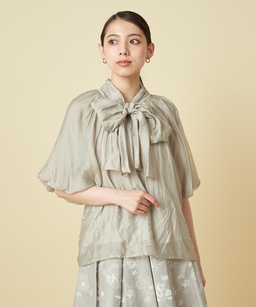 ROYAL PARTY（ロイヤルパーティー）の「シュースリーブリボンブラウス（シャツ/ブラウス・レディース・ブラック/グレー/ピンク・FREE）」の11枚目の写真