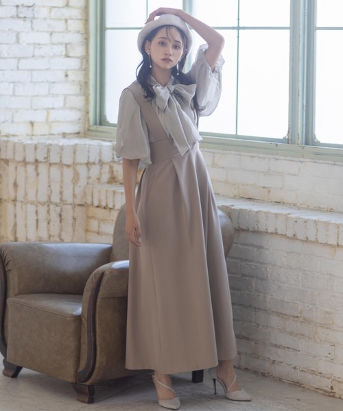 ROYAL PARTY（ロイヤルパーティー）の「シュースリーブリボンブラウス（シャツ/ブラウス・レディース・ブラック/グレー/ピンク・FREE）」の6枚目の写真