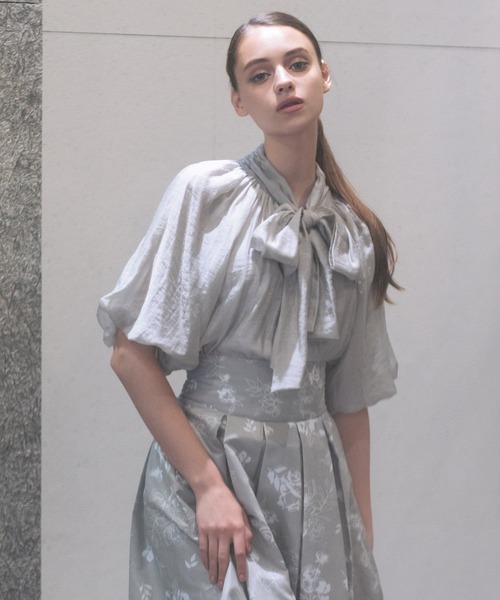 ROYAL PARTY（ロイヤルパーティー）の「シュースリーブリボンブラウス（シャツ/ブラウス・レディース・ブラック/グレー/ピンク・FREE）」の4枚目の写真