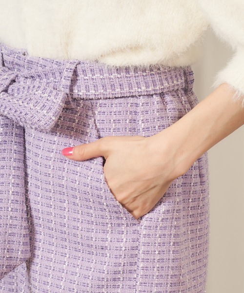 MIIA（ミーア）の「キラキラツィードショートパンツ（その他パンツ・レディース・ブラック/パープル/オフホワイト・FREE）」の7枚目の写真