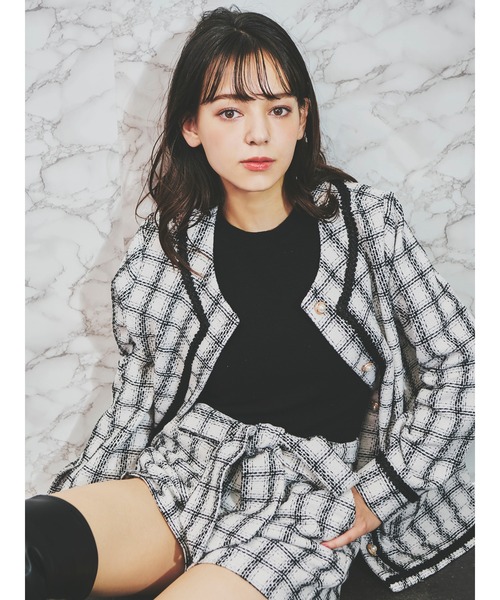 MIIA（ミーア）の「キラキラツィードショートパンツ（その他パンツ・レディース・ブラック/パープル/オフホワイト・FREE）」の14枚目の写真