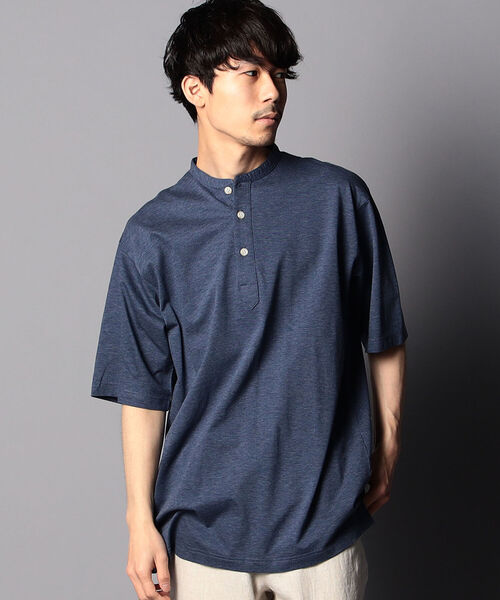 NOLLEY'S goodman(ノーリーズグッドマン)の「カノコ バンドカラー ビッグシルエット シャツ(Tシャツ/カットソー・メンズ・ピンク/インディゴブルー/グリーン・MEDIUM/LARGE/X-LARGE/SMALL)」の3枚目の写真