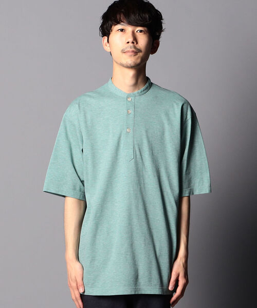 NOLLEY'S goodman(ノーリーズグッドマン)の「カノコ バンドカラー ビッグシルエット シャツ(Tシャツ/カットソー・メンズ・ピンク/インディゴブルー/グリーン・MEDIUM/LARGE/X-LARGE/SMALL)」の4枚目の写真