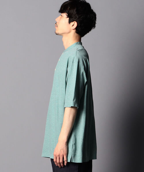 NOLLEY'S goodman(ノーリーズグッドマン)の「カノコ バンドカラー ビッグシルエット シャツ(Tシャツ/カットソー・メンズ・ピンク/インディゴブルー/グリーン・MEDIUM/LARGE/X-LARGE/SMALL)」の5枚目の写真