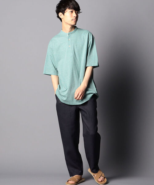 NOLLEY'S goodman(ノーリーズグッドマン)の「カノコ バンドカラー ビッグシルエット シャツ(Tシャツ/カットソー・メンズ・ピンク/インディゴブルー/グリーン・MEDIUM/LARGE/X-LARGE/SMALL)」の11枚目の写真
