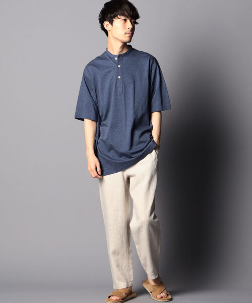 NOLLEY'S goodman(ノーリーズグッドマン)の「カノコ バンドカラー ビッグシルエット シャツ(Tシャツ/カットソー・メンズ・ピンク/インディゴブルー/グリーン・MEDIUM/LARGE/X-LARGE/SMALL)」の12枚目の写真