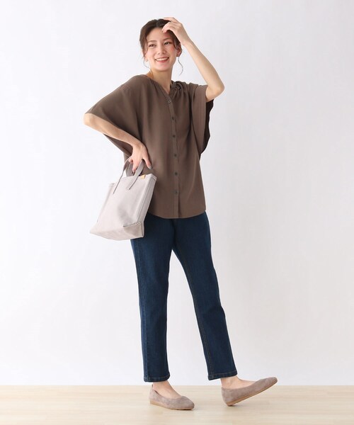 SHOO・LA・RUE（シューラルー）の「◆【S-3L/標準丈/3Dスキャン】スラウチーテーパードパンツ（その他パンツ・レディース・ダークネイビー/ベージュ/ブルー/オリーブ/サンドベージュ/ブラック・02/04/05/03/01）」の8枚目の写真