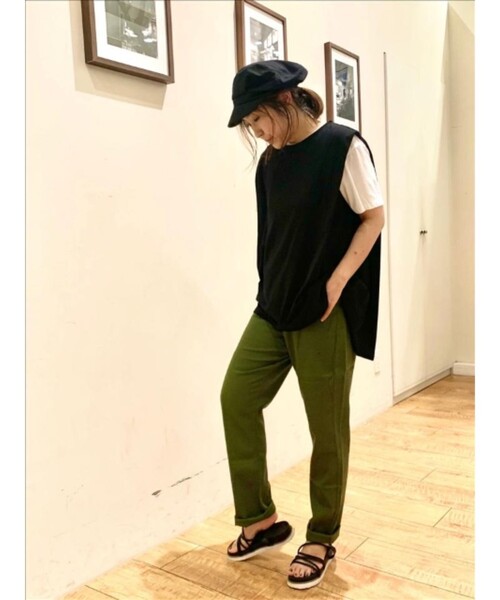SHOO・LA・RUE（シューラルー）の「◆【S-3L/標準丈/3Dスキャン】スラウチーテーパードパンツ（その他パンツ・レディース・ダークネイビー/ベージュ/ブルー/オリーブ/サンドベージュ/ブラック・02/04/05/03/01）」の18枚目の写真