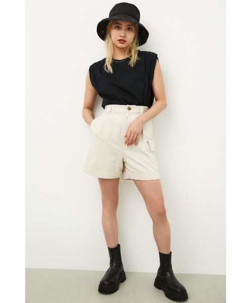 LAGUA GEM（ラグアジェム）の「SHOULDER TUCK CUT TOPS（タンクトップ・レディース・ホワイト/ブラウン/ブラック・FREE）」の18枚目の写真