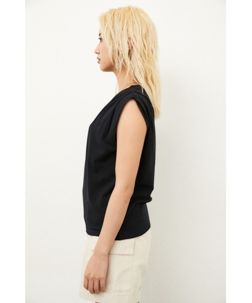 LAGUA GEM（ラグアジェム）の「SHOULDER TUCK CUT TOPS（タンクトップ・レディース・ホワイト/ブラウン/ブラック・FREE）」の5枚目の写真