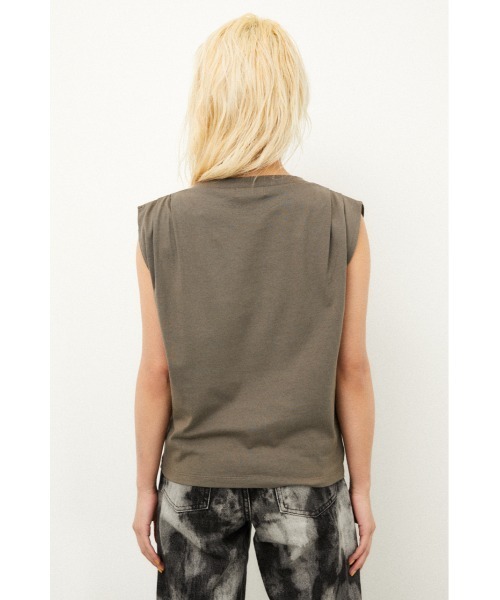 LAGUA GEM（ラグアジェム）の「SHOULDER TUCK CUT TOPS（タンクトップ・レディース・ホワイト/ブラウン/ブラック・FREE）」の6枚目の写真