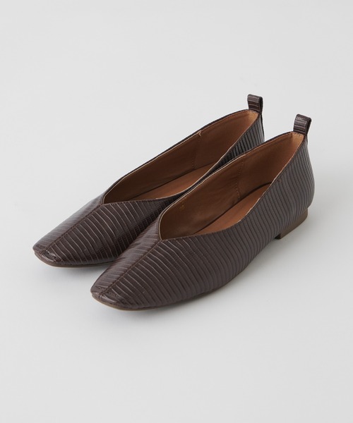 un dix cors（アンディコール）の「mionotis(ミオノティス)　スクエアトゥフラットパンプス（パンプス・レディース・ブラウン/ブラック/ホワイト系その他・37/36/38）」の22枚目の写真