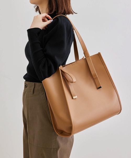 ROPE' PICNIC（ロペピクニック）の「【軽量】フラットリボンハンドルA4トートバッグ（トートバッグ・レディース・ブラック/キャメル/ピンク系その他2・FREE）」の10枚目の写真