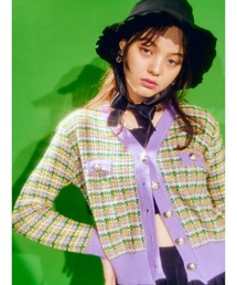 カラフルツイードカーディガン