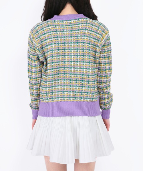 WC(ダブル シー)の「カラフルツイードカーディガン(カーディガン/ボレロ・レディース・ブラック/パープル/ピンク・FREE)」の4枚目の写真