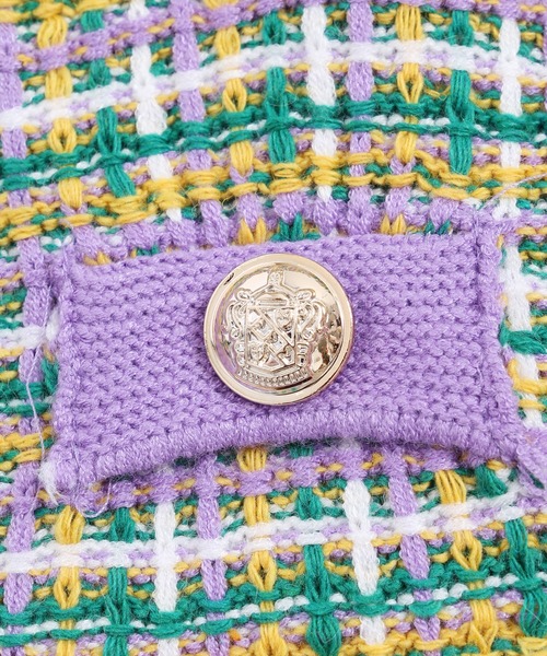 WC(ダブル シー)の「カラフルツイードカーディガン(カーディガン/ボレロ・レディース・ブラック/パープル/ピンク・FREE)」の10枚目の写真