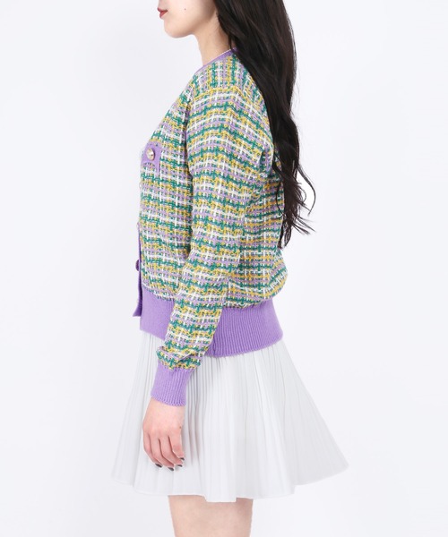 WC(ダブル シー)の「カラフルツイードカーディガン(カーディガン/ボレロ・レディース・ブラック/パープル/ピンク・FREE)」の18枚目の写真