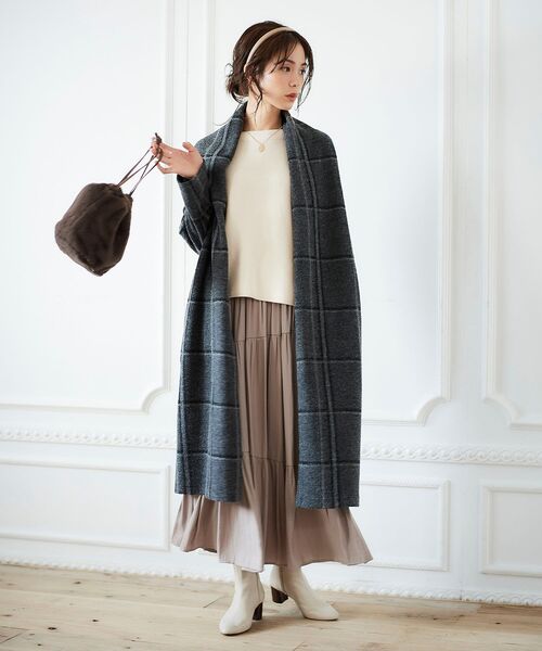 le.coeur blanc(ルクールブラン)の「カッセンシャンブレーティアードスカート(スカート・レディース・ベージュ/ブルー/ダークグレー・38)」の8枚目の写真