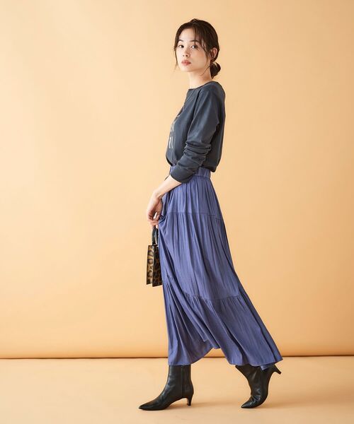 le.coeur blanc(ルクールブラン)の「カッセンシャンブレーティアードスカート(スカート・レディース・ベージュ/ブルー/ダークグレー・38)」の12枚目の写真