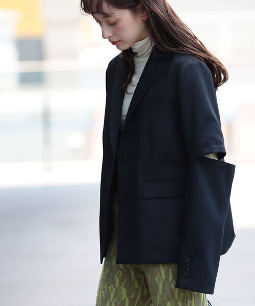 Ray BEAMS（レイビームス）の「Ray BEAMS / 2way スリーブ ジャケット（その他アウター・レディース・ブラック/ダークブラウン・1/0）」の3枚目の写真