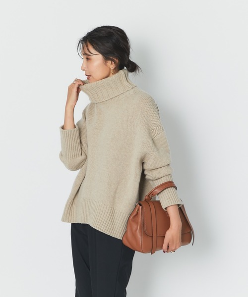 RIVE DROITE（リヴドロワ）の「シンプルだけど、一枚で様になる　ラムウールハイネックニット（ニット/セーター・レディース・ベージュ/ミント/オレンジ・FREE）」の9枚目の写真