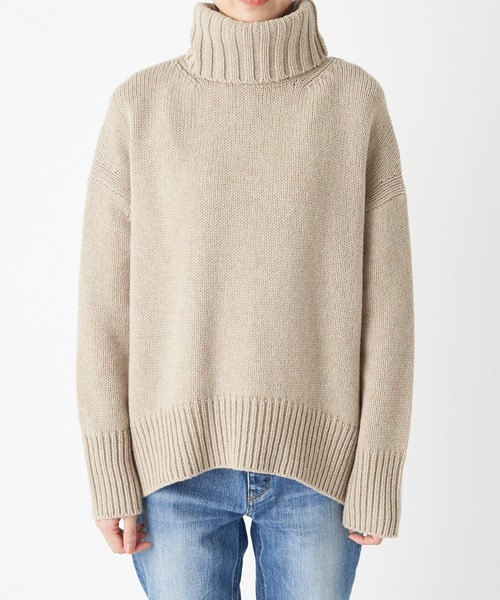 RIVE DROITE（リヴドロワ）の「シンプルだけど、一枚で様になる　ラムウールハイネックニット（ニット/セーター・レディース・ベージュ/ミント/オレンジ・FREE）」の17枚目の写真