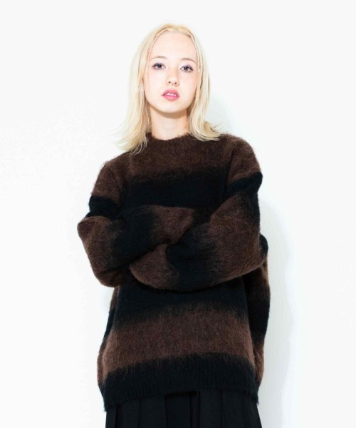 Candy Stripper（キャンディストリッパー）の「FLUFFY BORDER ニット（ニット/セーター・レディース・ラベンダー/ライトブルー/ブラウン・2）」の9枚目の写真