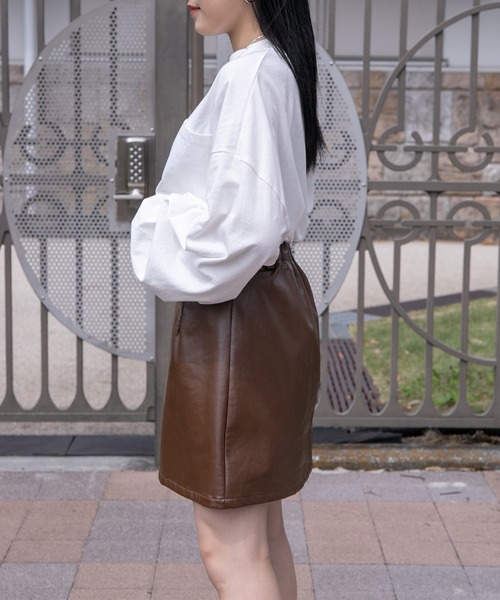 PairPair（ペアペア）の「ポケット付きBASICロンT(ユニセックス)（Tシャツ/カットソー・レディース・ライトカーキ/オフホワイト/ブルー系その他/グレイッシュブルー/ブラック系その他/ブラウン/スミクロ・FREE）」の11枚目の写真