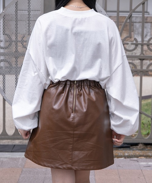 PairPair（ペアペア）の「ポケット付きBASICロンT(ユニセックス)（Tシャツ/カットソー・レディース・ライトカーキ/オフホワイト/ブルー系その他/グレイッシュブルー/ブラック系その他/ブラウン/スミクロ・FREE）」の12枚目の写真