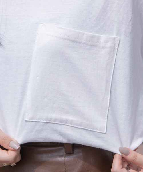 PairPair（ペアペア）の「ポケット付きBASICロンT(ユニセックス)（Tシャツ/カットソー・レディース・ライトカーキ/オフホワイト/ブルー系その他/グレイッシュブルー/ブラック系その他/ブラウン/スミクロ・FREE）」の13枚目の写真