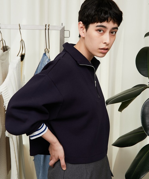 Whim Gazette（ウィムガゼット）の「【THE PAUSE】ダンボールZIPプルオーバー（Tシャツ/カットソー・レディース・ネイビー/グレー/ホワイト系その他・FREE）」の19枚目の写真