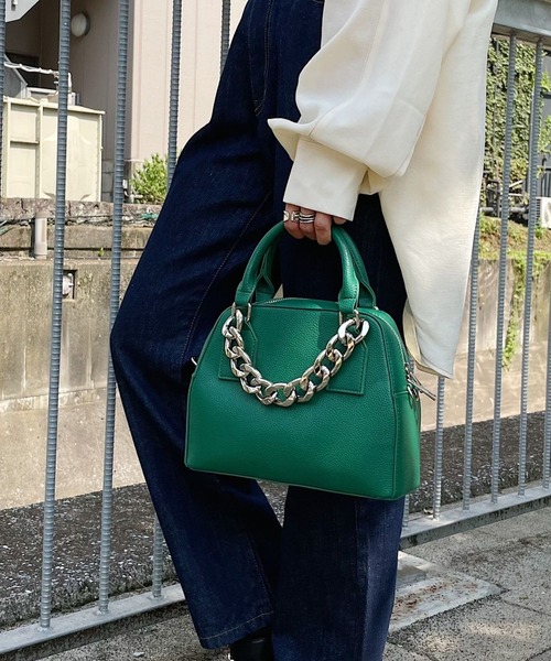 PAGEBOY（ページボーイ）の「チェーンミニボストンバッグ（ショルダーバッグ・レディース・ブラック/オフホワイト/グリーン/シルバー/ブルー・FREE）」の19枚目の写真