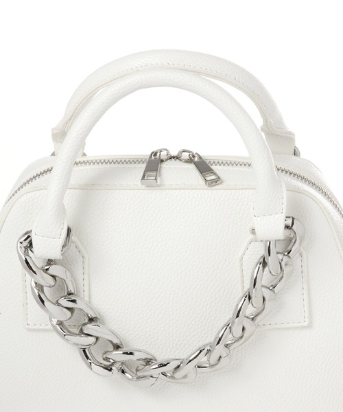 PAGEBOY（ページボーイ）の「チェーンミニボストンバッグ（ショルダーバッグ・レディース・ブラック/オフホワイト/グリーン/シルバー/ブルー・FREE）」の8枚目の写真