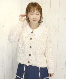 K/ケーブル編みカーディガン