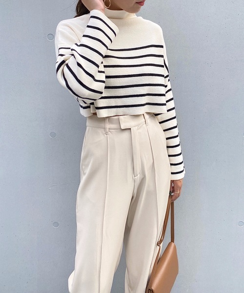 StyleSea（スタイルシー）の「メッシュニットショートプルオーバー（ニット/セーター・レディース・オフホワイト/ベージュ/ブラック/アイボリー/ホワイト系その他/グレイッシュベージュ/ブラウン系その他・MEDIUM/FREE）」の16枚目の写真