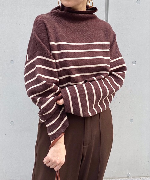 StyleSea（スタイルシー）の「メッシュニットショートプルオーバー（ニット/セーター・レディース・オフホワイト/ベージュ/ブラック/アイボリー/ホワイト系その他/グレイッシュベージュ/ブラウン系その他・MEDIUM/FREE）」の20枚目の写真