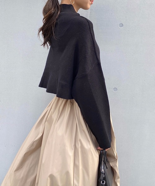 StyleSea（スタイルシー）の「メッシュニットショートプルオーバー（ニット/セーター・レディース・オフホワイト/ベージュ/ブラック/アイボリー/ホワイト系その他/グレイッシュベージュ/ブラウン系その他・MEDIUM/FREE）」の21枚目の写真