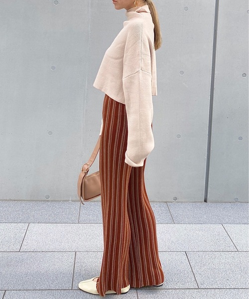 StyleSea（スタイルシー）の「メッシュニットショートプルオーバー（ニット/セーター・レディース・オフホワイト/ベージュ/ブラック/アイボリー/ホワイト系その他/グレイッシュベージュ/ブラウン系その他・MEDIUM/FREE）」の15枚目の写真