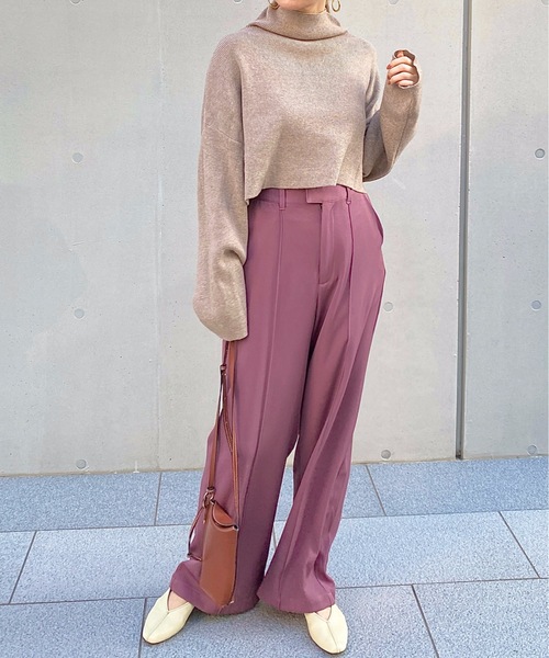 StyleSea（スタイルシー）の「メッシュニットショートプルオーバー（ニット/セーター・レディース・オフホワイト/ベージュ/ブラック/アイボリー/ホワイト系その他/グレイッシュベージュ/ブラウン系その他・MEDIUM/FREE）」の19枚目の写真