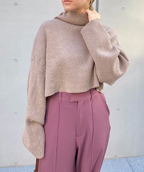 StyleSea（スタイルシー）の「メッシュニットショートプルオーバー（ニット/セーター・レディース・オフホワイト/ベージュ/ブラック/アイボリー/ホワイト系その他/グレイッシュベージュ/ブラウン系その他・MEDIUM/FREE）」の22枚目の写真