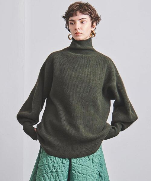 BATONER(バトナー)の「<BATONER(バトナー)>ハイネック チュニックニット(ニット/セーター・レディース・グレー/オリーブ・1)」の3枚目の写真