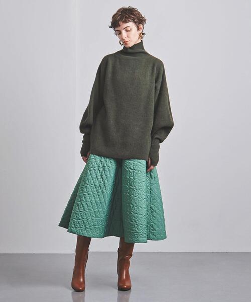 BATONER(バトナー)の「<BATONER(バトナー)>ハイネック チュニックニット(ニット/セーター・レディース・グレー/オリーブ・1)」の11枚目の写真