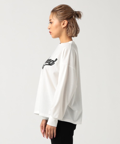 CECIL McBEE（セシルマクビー）の「アニマルロゴプリントトップス（Tシャツ/カットソー・レディース・ブラック/オフホワイト・MEDIUM）」の6枚目の写真