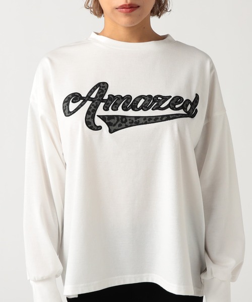 CECIL McBEE（セシルマクビー）の「アニマルロゴプリントトップス（Tシャツ/カットソー・レディース・ブラック/オフホワイト・MEDIUM）」の9枚目の写真